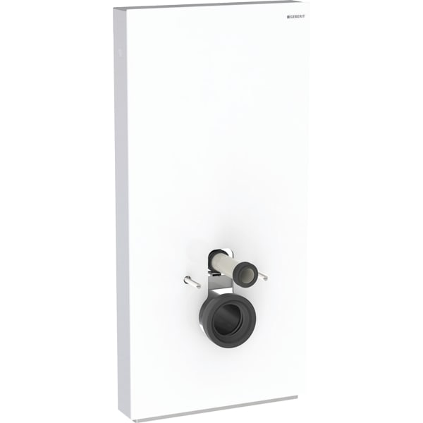 GEBERIT Monolith Plus sanitární modul pro závěsné WC, 101 cm, skleněný čelní panel #131.222.SI.7 - Čelní panel: bílé sklo Boční panel: Hliníkové