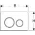 Obrázek GEBERIT Ovládací tlačítko Geberit Sigma21, pro 2 množství splachování, kovová barva, pochromované Základní deska a designové kroužky: chromované Krycí deska a tlačítka: bílá #115.884.SI.1