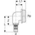 Obrázek GEBERIT Mepla připojovací úhel 90° pro skryté splachovací nádržky 602.276.00.5

