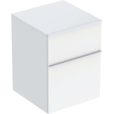 Obrázek GEBERIT Boční skříňka Geberit iCon se dvěma zásuvkami Korpus a přední strana: ořech hickory / melamin se strukturou dřeva Madlo: láva / prášková barva matná 502.315.JR.1
