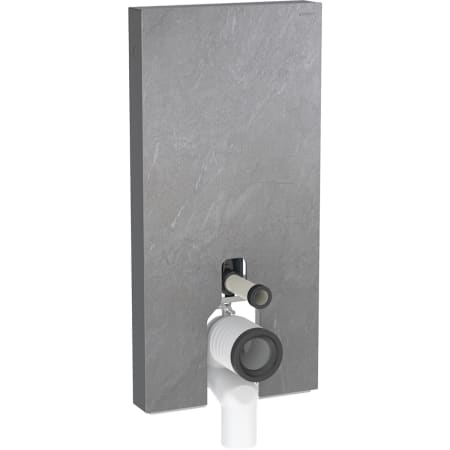 GEBERIT Monolith Plus sanitární modul pro stojící WC, 101 cm, kameninový čelní panel #131.203.00.5 - Čelní panel: kameninový břidlicový vzhled Boční panel: Hliníkové černé chromové provedení