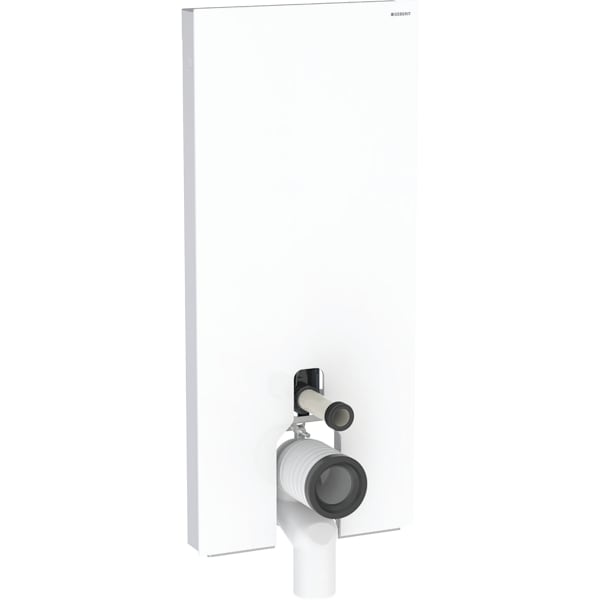 GEBERIT Sanitární modul Geberit Monolith Plus pro stojící WC, 114 cm, čelní panel ze skla Čelní opláštění: sklo bílé Boční opláštění: hliník #131.233.SI.7