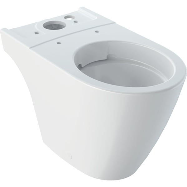 GEBERIT iCon stojící klozet s povrchovou nádržkou, splachování pod omýváním, uzavřený keramický design, Rimfree #200460600 - bílá / KeraTect