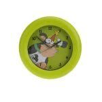 Obrázek Dětské nástěnné hodiny, průměr 26 cm, motiv kráva, zelené
