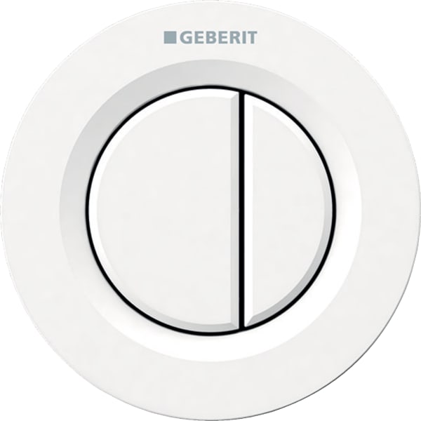 GEBERIT Oddálené ovládání Geberit typ 01, pneumatické, Round, pro 2 množství splachování, tlačítko pod omítku Bílá #116.042.11.1
