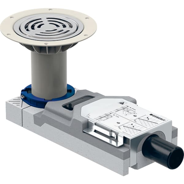 GEBERIT Sprchová podlahová vpusť Geberit pro podlahové krytiny z vinylu (PVC), pro výšku mazaniny u vtoku 94–114 mm #154.057.00.1