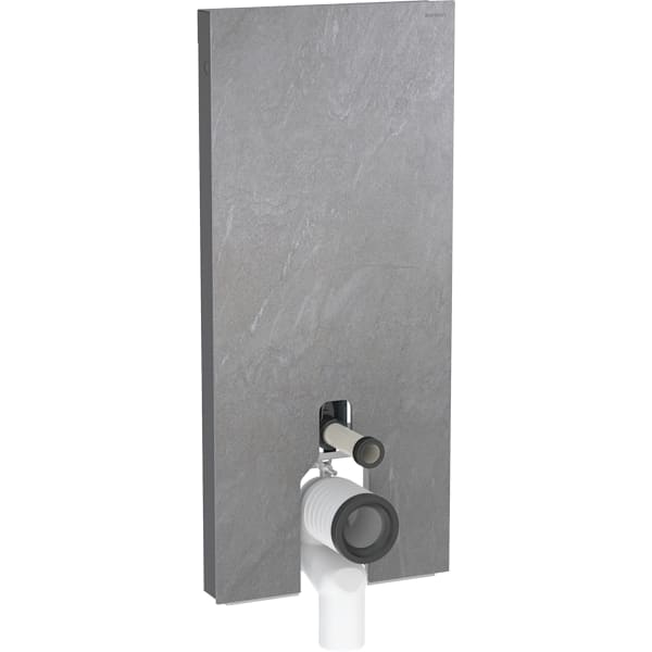 GEBERIT Sanitární modul Geberit Monolith Plus pro stojící WC, 114 cm, čelní panel z kameniny Čelní opláštění: kamenina břidlicový vzhled Boční opláštění: hliník s černým pochromováním #131.233.00.7