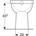 Obrázek GEBERIT Renova Comfort splachovací klozet s podstavcem, zvýšený, výška 45 cm, vertikální vývod bílá 218511000

