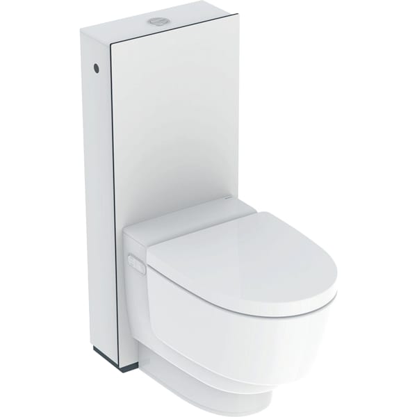 GEBERIT AquaClean Mera Classic kompletní WC systém Stojací WC #146.240.11.1 - WC keramický spotřebič: bílý / KeraTect designový kryt: bílý Obložení splachovací nádržky: vysokotlaký laminát bílý