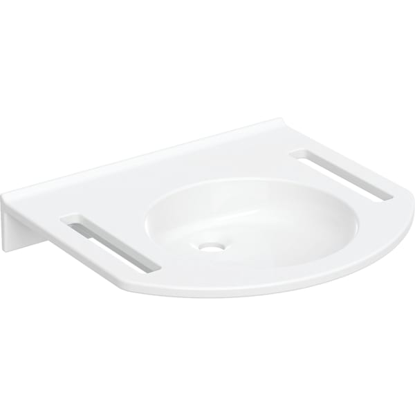 GEBERIT Umyvadlo Geberit Publica, kulatý design, s výřezy, bezbariérové Alpská bílá / Matný #501.041.00.1
