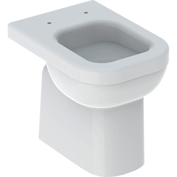 GEBERIT Renova Comfort Square Washdown WC, zvýšené, výška 46 cm, částečně uzavřené keramické provedení, horizontální výpusť #218500000 - bílá