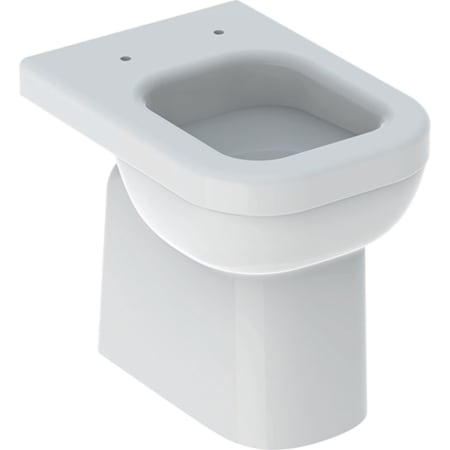 GEBERIT Renova Comfort Square Washdown WC, zvýšené, výška 46 cm, částečně uzavřené keramické provedení, horizontální výtok #218500600 - bílá / KeraTect