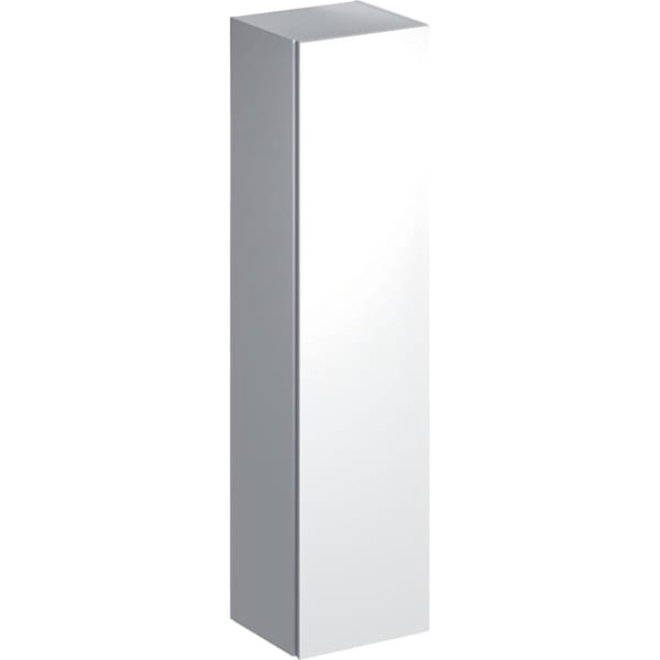 GEBERIT Vysoká skříňka Geberit Xeno² s jedněmi dvířky a vnitřním zrcadlem Šedá scultura / Melamin struktura dřeva #500.503.43.1