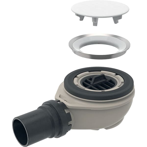 GEBERIT Sprchová odpadní souprava Geberit pro sprchovou vaničku Setaplano, výška vodního uzávěru 50 mm Alpská bílá / Matný #154.016.00.1