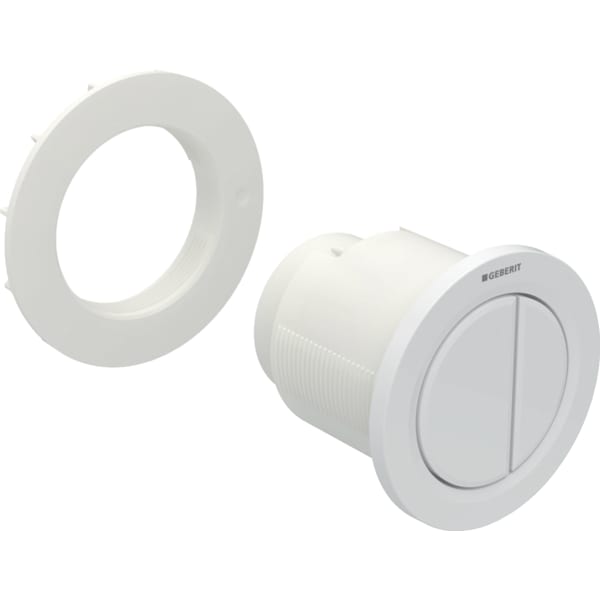 GEBERIT Oddálené ovládání Geberit typ 01, pneumatické, Round, pro 2 množství splachování, tlačítko do nábytku Bílá #116.050.11.1
