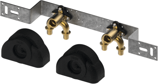 TECE Montážní jednotka TECEflex s dvojitými nástěnkami 153 mm, křemíkový bronz se zvukotěsným pouzdrem speciálně pro použití s těsnicí objímkou Seal System #720569