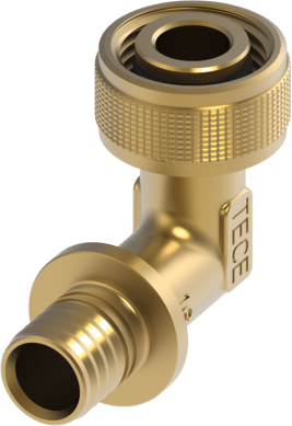 TECE TECEflex rychlospojka, koleno 90°, dim. 16 x 1/2", Si-bronz #708631