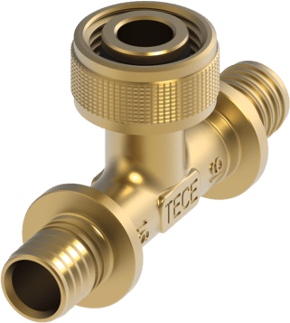 TECE TECEflex rychlospojka, T-kus, výstup, dim. 16 mm x 1/2" x 16 mm, Si-bronz #708633