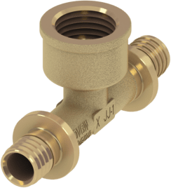 TECE T-kus s vnitřním závitem TECEflex, dim. 32 x Rp 1", standardní mosaz #769532