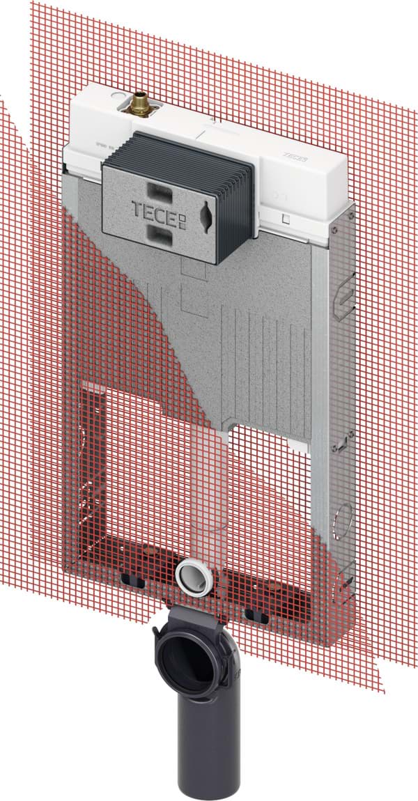 Зображення з  TECE TECEbox toilet module with Octa II cistern, 8 cm, for wall-hung toilet, installation height 1075 mm #9370501