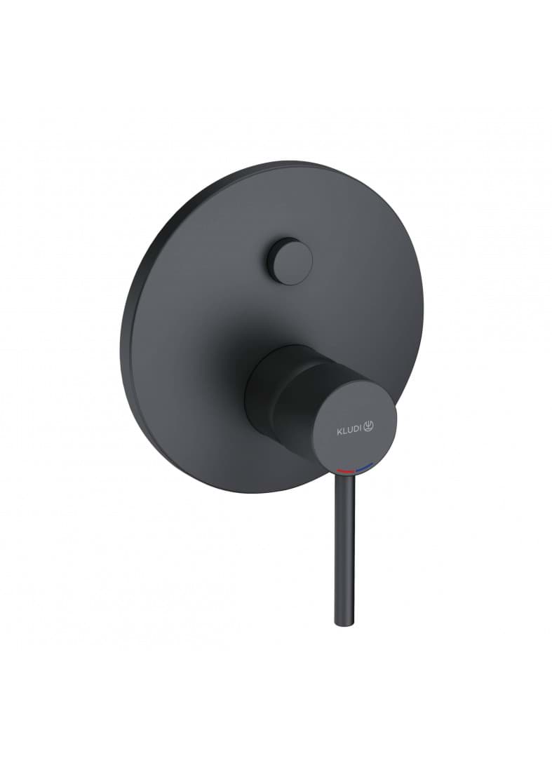 KLUDI Skrytá jednopáková vanová a sprchová baterie PUSH & SWITCH #386633976 - Matná černá
