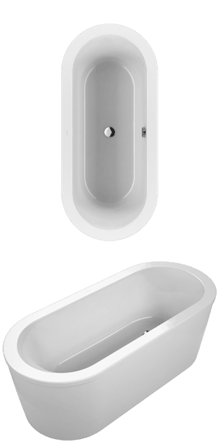 VILLEROY BOCH Volně stojící vana Loop & Friends OVAL, 1800 x 800 mm, bílá Alpine #UBA180LFO7PDV-01
