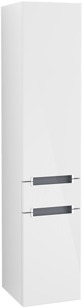 VILLEROY BOCH Subway 2.0 Vysoká skříňka, 1 zásuvka, 2 dvířka, 350 x 1650 x 370 mm, lesklá bílá #A70700DH