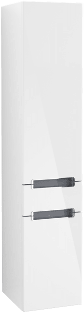 VILLEROY BOCH Subway 2.0 Vysoká skříňka, 1 zásuvka, 2 dvířka, 350 x 1650 x 370 mm, lesklá bílá #A70800DH