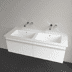 Obrázek VILLEROY BOCH Skříňkové dvojumyvadlo Venticello, 1300 x 500 x 170 mm, bílá Alpine CeramicPlus, s přepadem 4111DJR1
