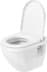 Obrázek DURAVIT Sedátko pro WC 006381 Design by Philippe Starck #0063810000 - Barva 00, Typ: Ve tvaru D, Bílá Vysoký lesk, Barva závěsů: Nerez, Překrývající se 370 x 436 mm
