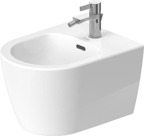 DURAVIT Závěsný bidet Compact 229815 Design by Philippe Starck #2298150000 - Barva 00, Bílá Vysoký lesk, Počet otvorů pro armaturu na jednom umyvadle: 1, Přepad: Ano 370 x 480 mm