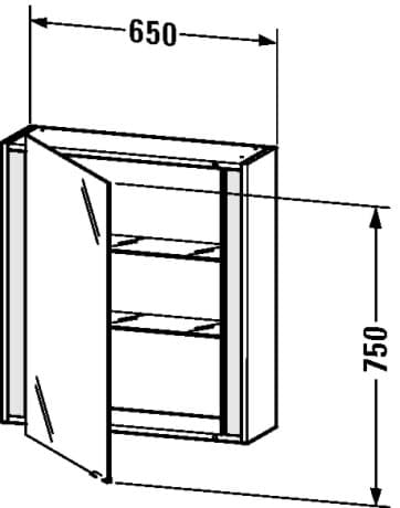 DURAVIT Zrcadlová skříňka #KT7530 L/R Design by Christian Werner KT7530L1818