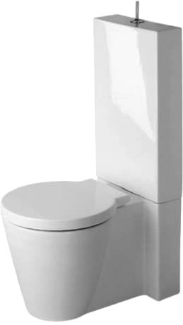 Зображення з  DURAVIT Stojící WC kombi 023309 Design by Philippe Starck #0233090064 - © Barva 00, Bílá Vysoký lesk, Množství vody na splachování: 4,5 l, Princip splachování: Tryska 415 x 640 mm