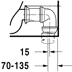 Obrázek DURAVIT Stojící WC kombi 023309 Design by Philippe Starck #0233090064 - © Barva 00, Bílá Vysoký lesk, Množství vody na splachování: 4,5 l, Princip splachování: Tryska 415 x 640 mm