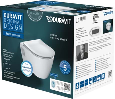 DURAVIT WC set závěsný 458609 Design by Philippe Starck #45860920A1 - © Barva 20, Rozměry krabice: 396x450x560 mm 370 x 540 mm