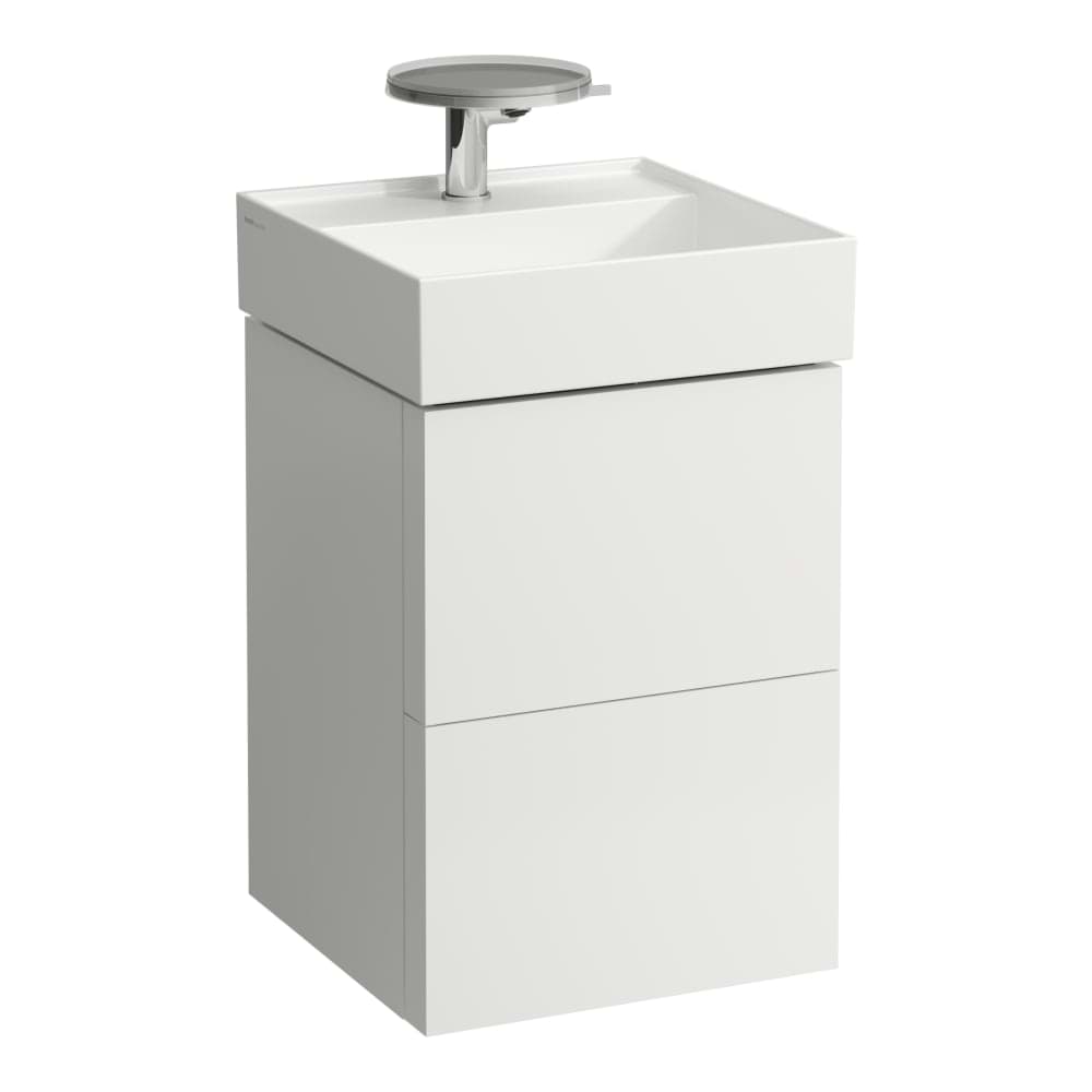 LAUFEN Kartell LAUFEN Skříňka pod umyvadlo, se 2 zásuvkami, včetně organizéru, s prostorově úsporným sifonem pro umyvadlo H815331 440 x 450 x 600 mm #H4075080336421 - 642 - Břidlicově šedá