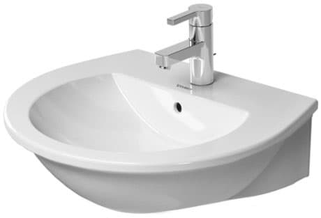DURAVIT Umyvadlo 262155 Design by sieger design #26215500001 - p Barva 00, Bílá Vysoký lesk, Kulatý, Počet míst pro mytí: 1 Uprostřed, Počet otvorů pro armaturu na jednom umyvadle: 1 Uprostřed 550 x 480 mm