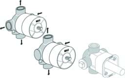 Obrázek IDEAL STANDARD Doplňkový ventil - podomítkový 3-cestný ventil A2393NU
