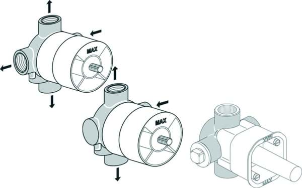 Obrázek IDEAL STANDARD Doplňkový ventil - podomítkový 3-cestný ventil A2393NU