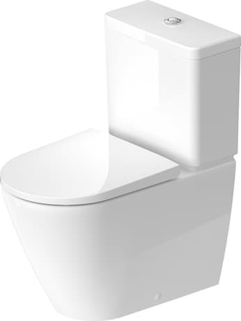 Ảnh của DURAVIT Stojící WC kombi 200209 Design by Bertrand Lejoly #2002090000 - © Barva 00, Bílá Vysoký lesk, Odpad: vodorovný, Tryska, Nastavitelná délka 370 x 650 mm