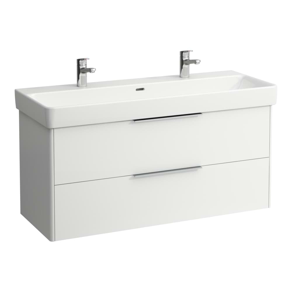 LAUFEN BASE Skříňka pod umyvadlo, 2 zásuvky, pro umyvadlo H814965 1160 x 440 x 530 mm #H4024921102611 - 261 - Bílá lesklá