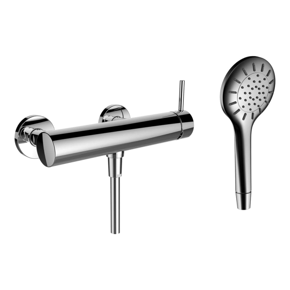 LAUFEN TWINPLUS Sprchová nástěnná páková baterie, se sprchovou syntetickou hadicí 1500 mm a ruční sprchou MyTwin100, chrom #HF905450100600