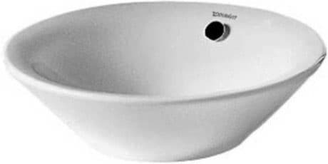 DURAVIT Umyvadlová mísa 040853 Design by Philippe Starck #0408530000 - • Barva 00, Bílá Vysoký lesk, Kónický, Počet míst pro mytí: 1 Uprostřed, Glazovaná zadní stěna: Ne 530 x 530 mm