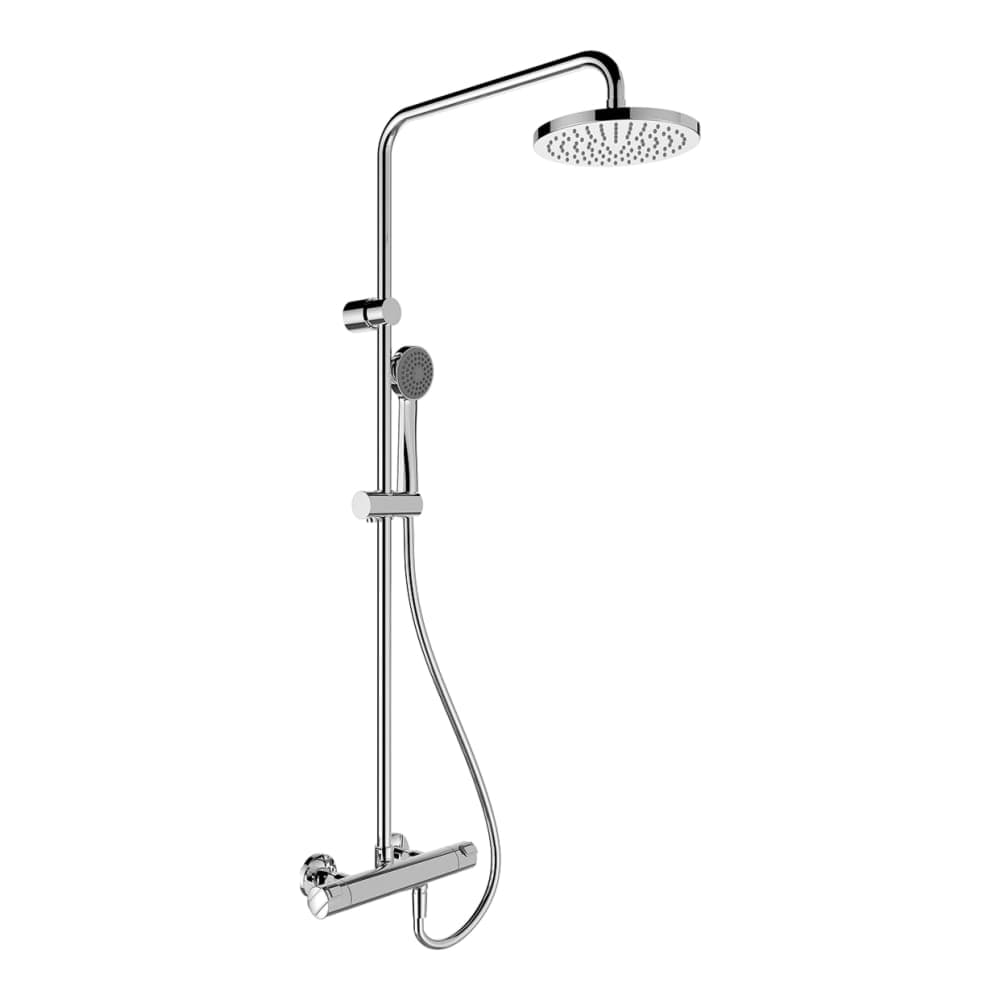 LAUFEN CITYPRO Sprchový sloup, termostatická baterie, hlavová sprcha s dešťovým efektem, Ø 206 mm, sprchová hadice 1500 mm, ruční sprcha AquaJet mono, chrom #H3339570045361