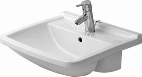 DURAVIT Polozápustné umyvadlo 031055 Design by Philippe Starck #03105500001 - p Barva 00, Bílá Vysoký lesk, Počet otvorů pro armaturu na jednom umyvadle: 1 550 x 460 mm