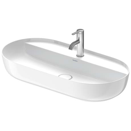 DURAVIT Umyvadlová mísa 038080 Design by Cecilie Manz #0380802100 - p Barva 00, Bílá Vysoký lesk, Počet míst pro mytí: 1 Uprostřed, Počet otvorů pro armaturu na jednom umyvadle: 1 Uprostřed, Glazovaná zadní stěna: Ne 800 x 400 mm