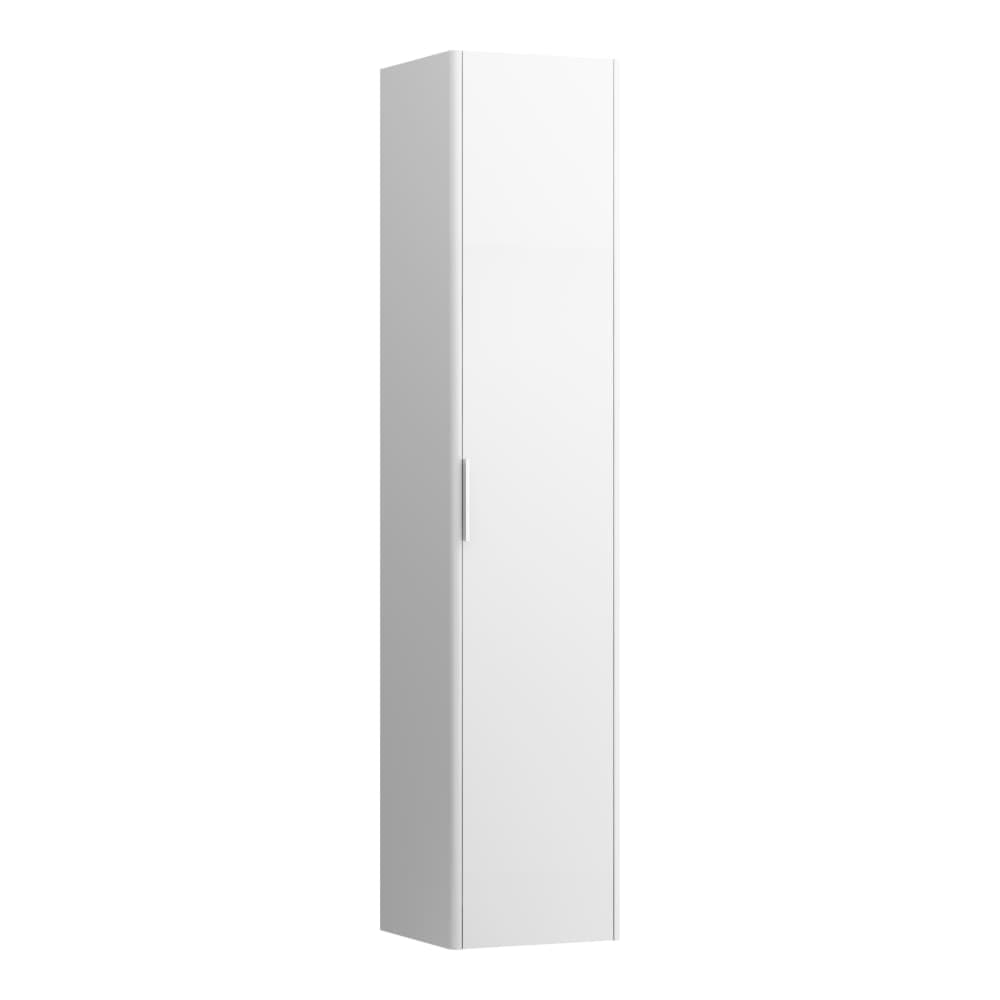 LAUFEN BASE Vysoká skříňka, závěsy dvířek vpravo (bočnice korpusu s radiusem) 350 x 335 x 1650 mm #H4026721102611 - 261 - Bílá lesklá