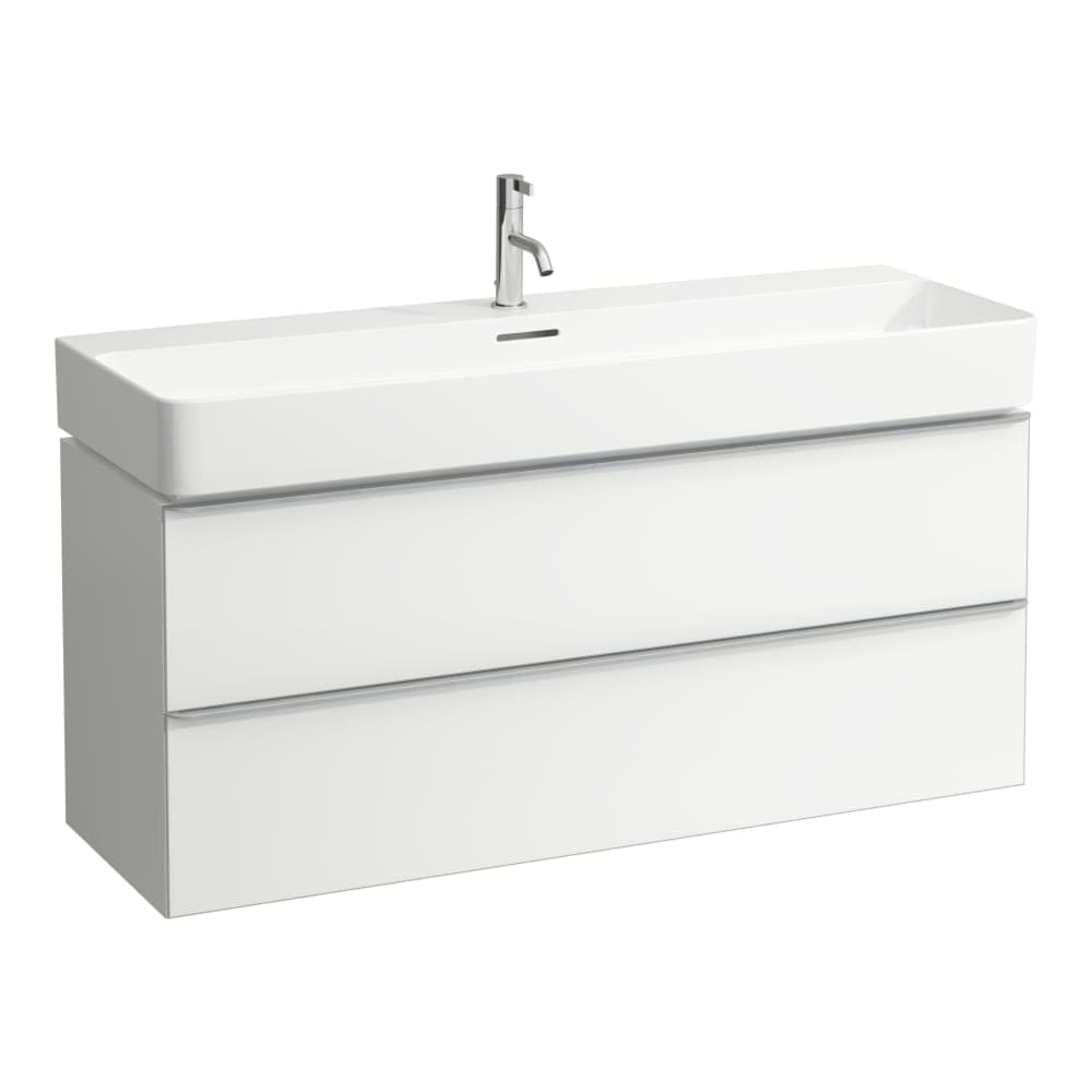 LAUFEN SPACE Skříňka pod umyvadlo, 2 zásuvky, včetně instalačního setu H491140, pro umyvadlo H810289 1185 x 410 x 520 mm #H4102221601031 - 103 - Tmavý jilm, úchyt hliník černá mat