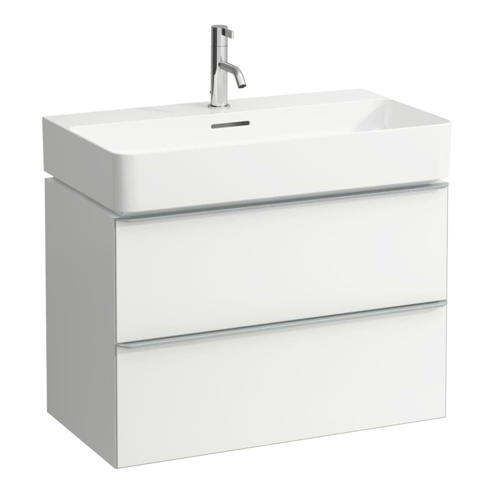 LAUFEN SPACE Skříňka pod umyvadlo, 2 zásuvky, včetně instalačního setu H491140, pro umyvadlo H810285, 750 mm 735 x 410 x 520 mm #H4101821601011 - 101 - Světlý ořech, hliníkový úchyt