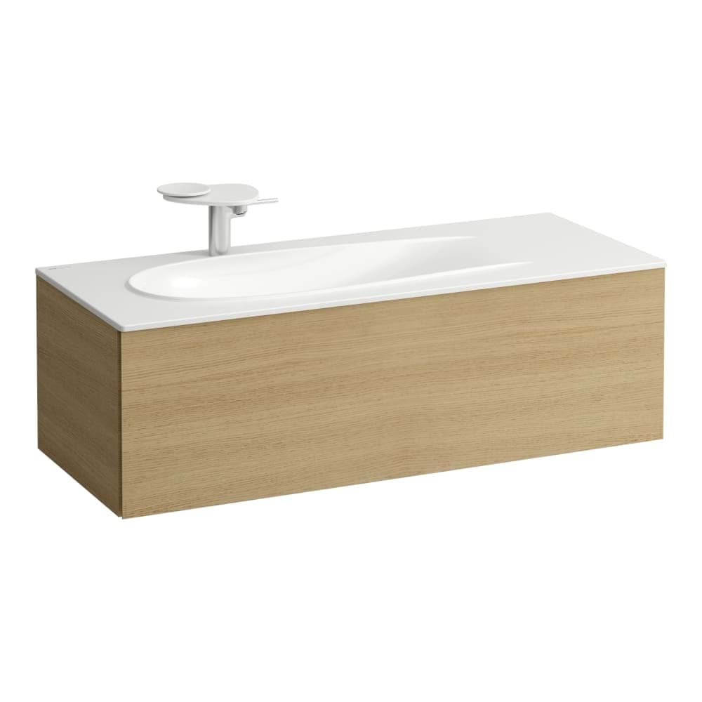 LAUFEN ILBAGNOALESSI Skříňka pod umyvadlo 1200, s 1 zásuvkou, s výřezem pro sifon vlevo, pro umyvadlo H817979 1195 x 490 x 365 mm #H4304410976301 - 630 - Noce canaletto - Dřevěná dýha